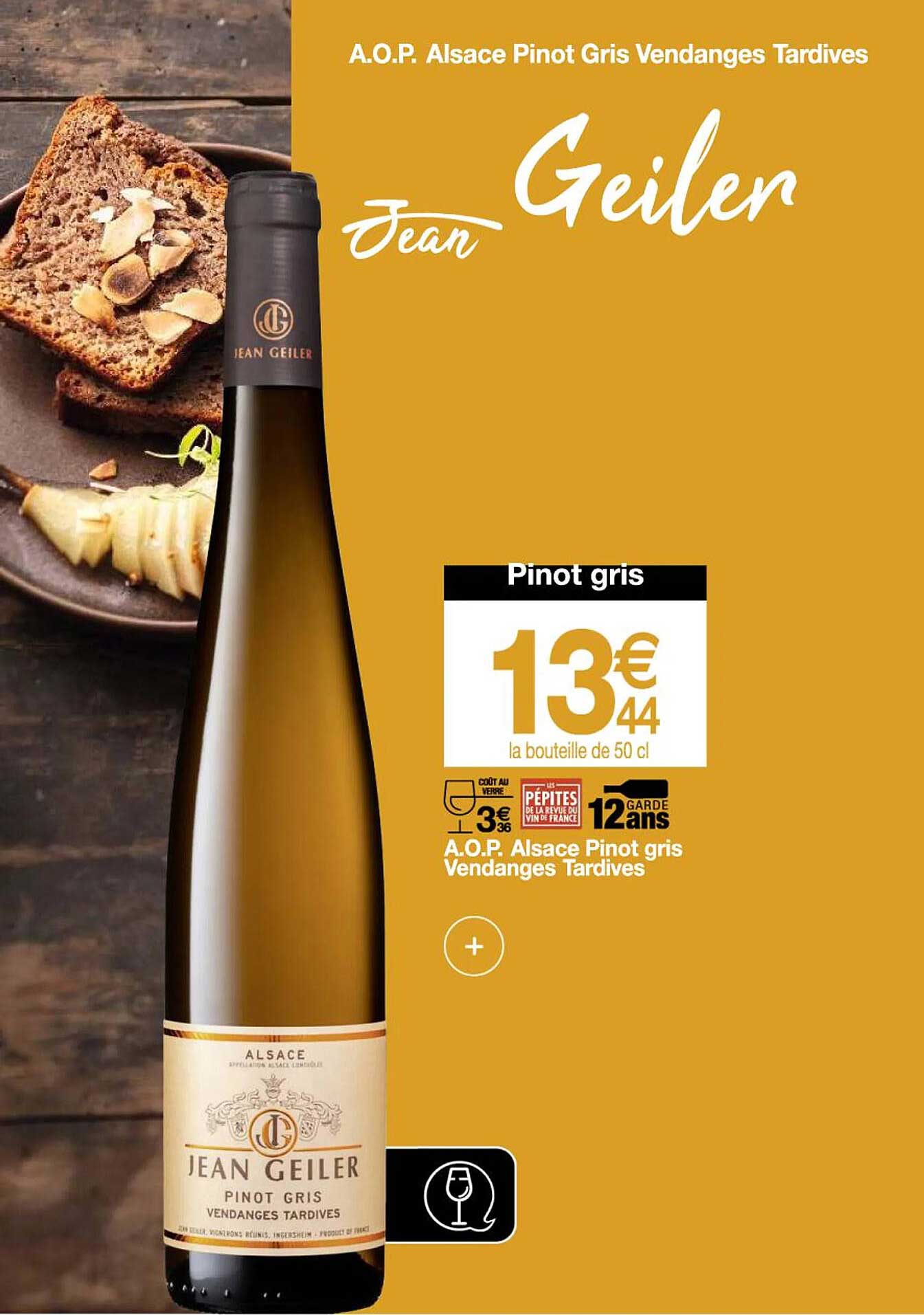 a.o.p. alsace pinot grit vendanges tardives