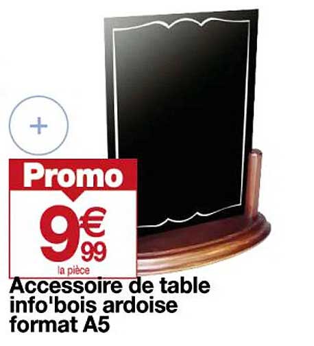 accessoire de table info'bois ardoise format A5