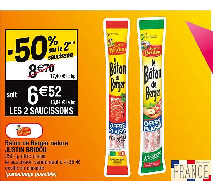 bâton de berger nature justin bridou