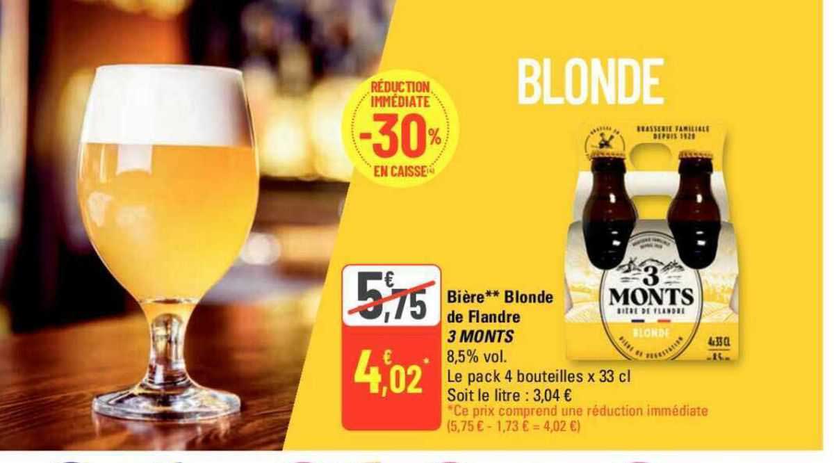 bière blonde de flandre 3 monts