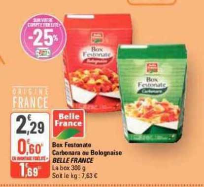 Box Festonate Carbonara Ou Bolognaise Belle France