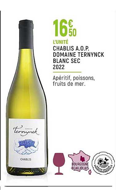 chablis a.o.p. domaine ternynck blanc sec 2022
