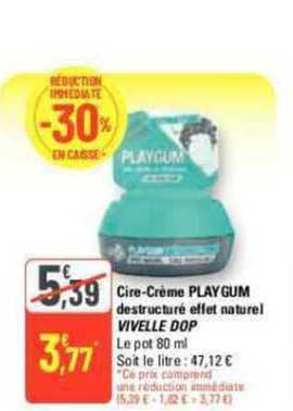cire-crème playgum destructuré effet naturel vivelle dop