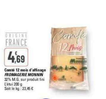 comté 12 mois d'affinage fromagerie monnin
