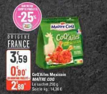 Coq'ailes Mexicain Maître Coq