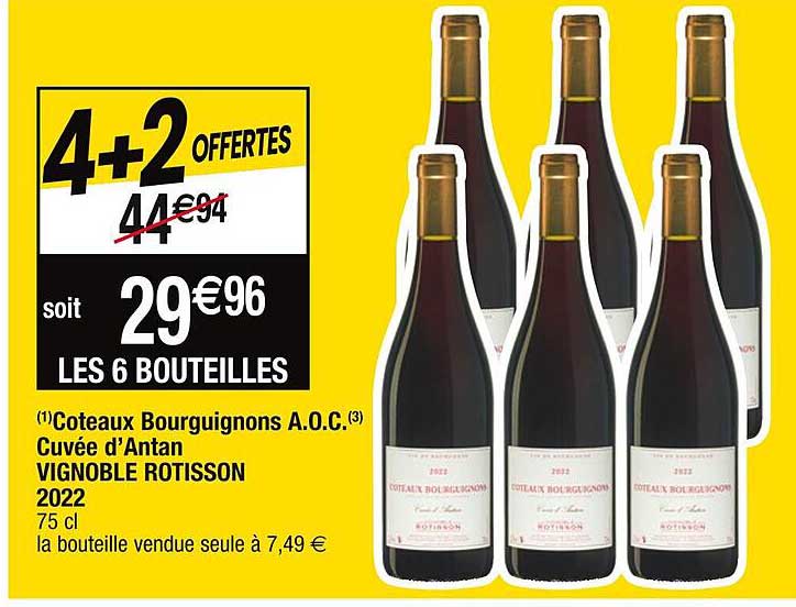 côteaux bourguignonsn a.o.c. cuvée d'antan vignoble rotisson 2022
