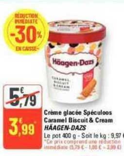 crème glacée spéculoos caramel biscuit & cream häagen-dazs