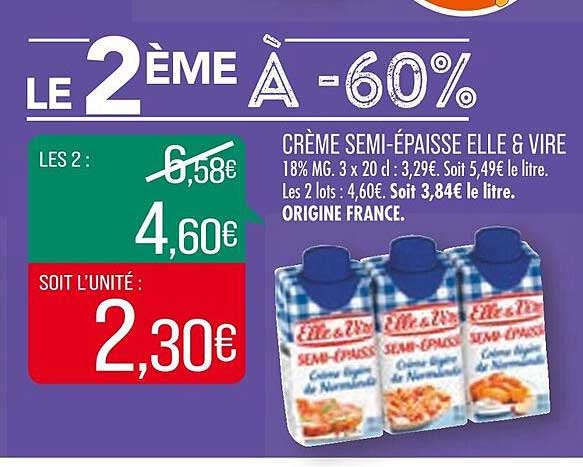 crème semi-épaisse elle & vire