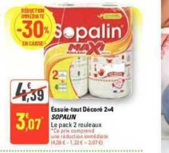 essuie-tout décoré 2 en 4 sopalin