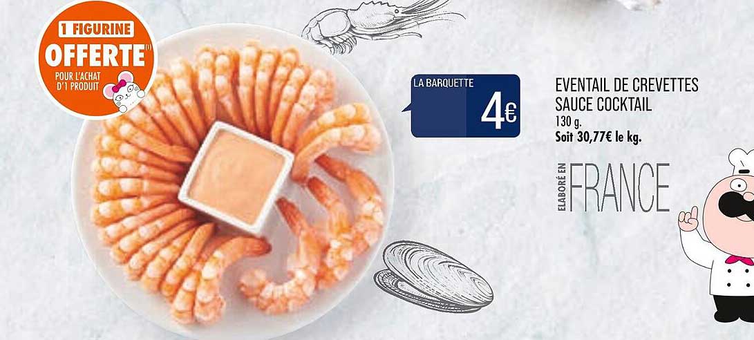 éventail De Crevettes Sauce Cocktail