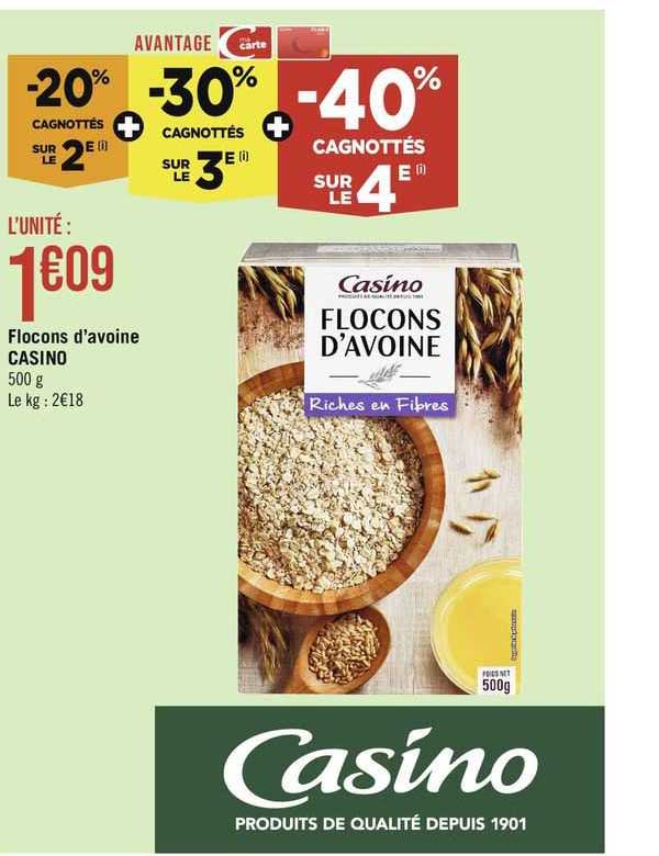 flocons d'avoine casino