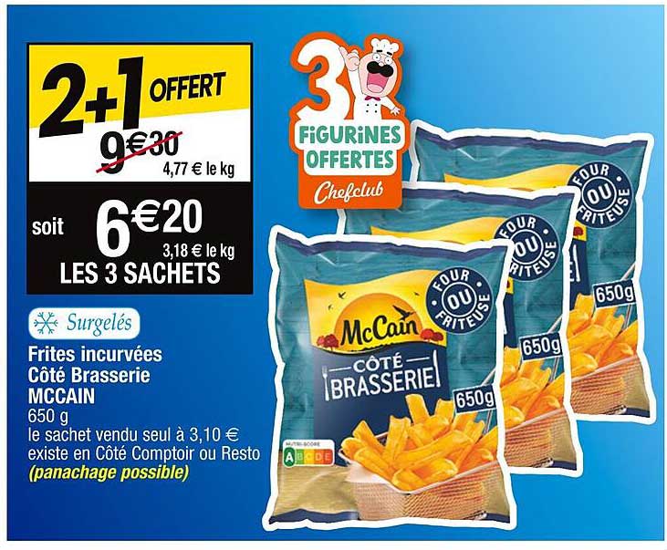 frites incurvées côté brasserie mc cain