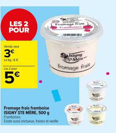 fromage frais framboise isigny ste mère, 500 g