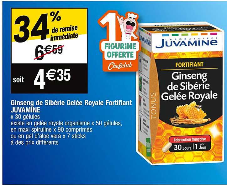ginseng de sibérie gelée royale fortifiant juvamine
