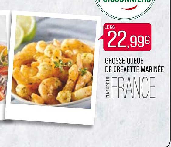 grosse queue de crevette marinée