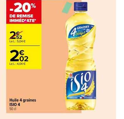 huile 4 graines isio 4