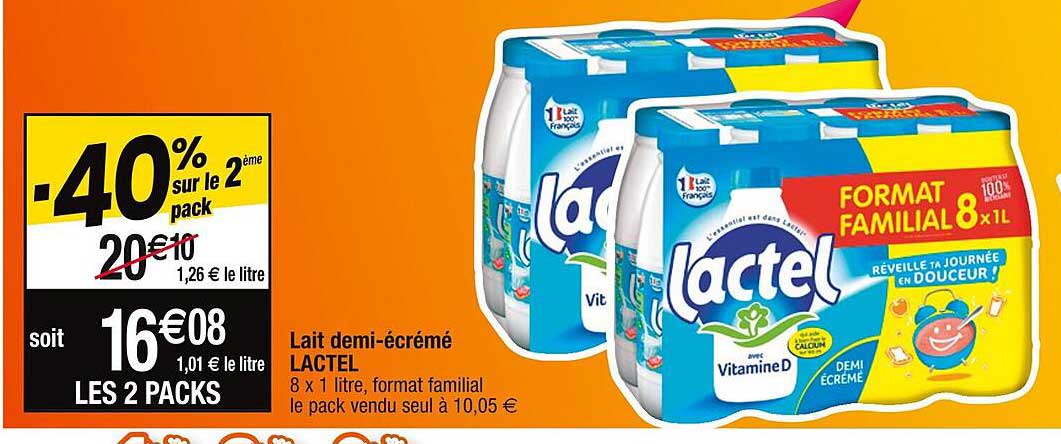 lait demi-écrémé lactel