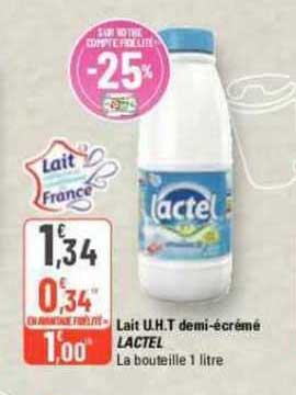 lait u.h.t. demi-écrémé lactel
