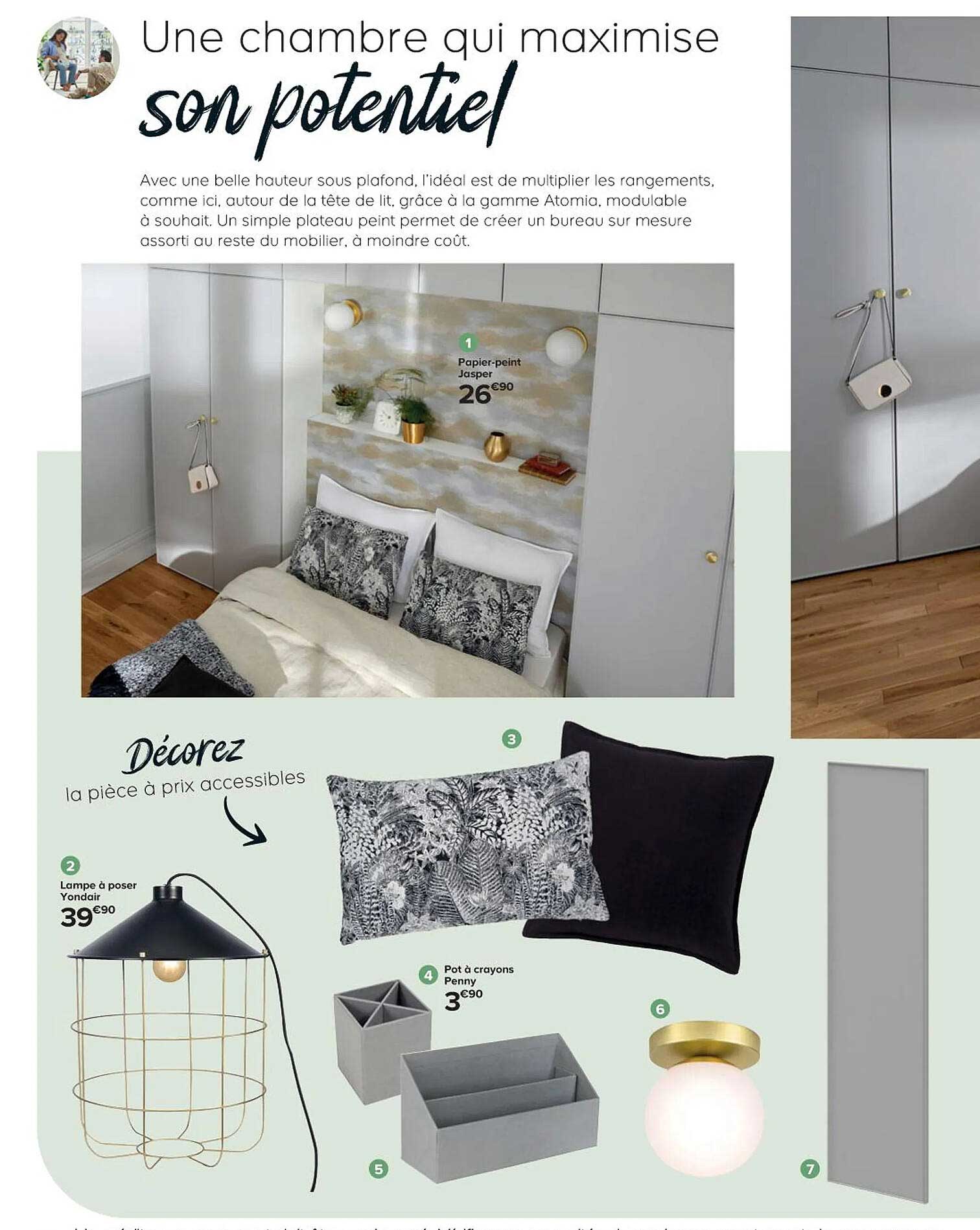 lampe à poser yondair, pot à crayons penny