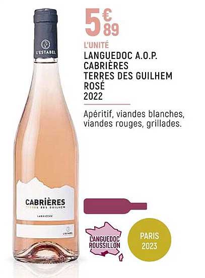 languedoc a.o.p. cabrières terres des guilhem rosé 2022
