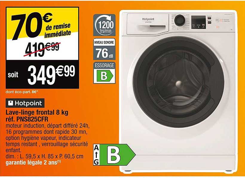 lave-linge frontal 8kg hotpoint