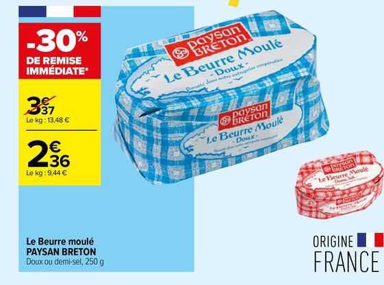le beurre moulé paysan breton