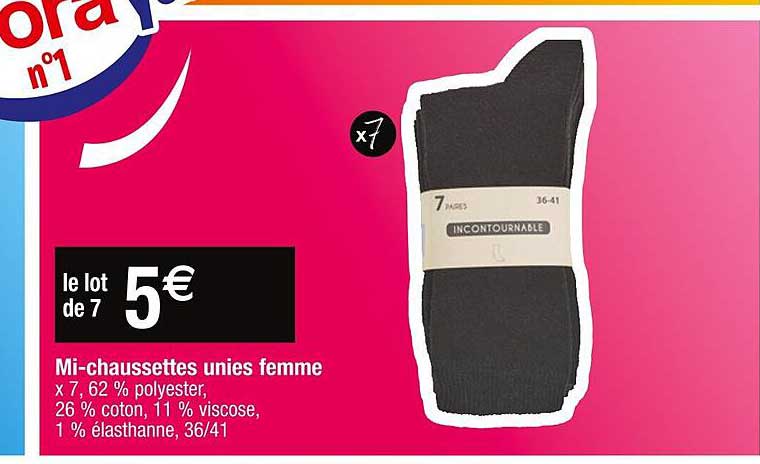 Mi-chaussettes Unies Femme