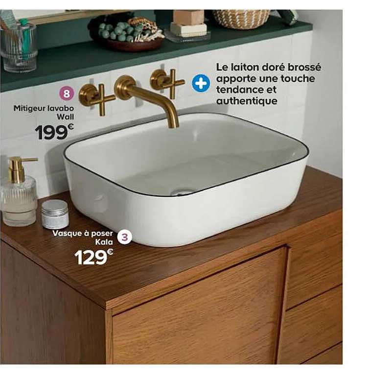 mitigeur lavabo wall, vasque à poser kala