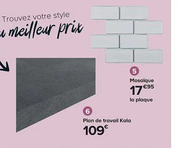 mosaïque, plan de travail kala