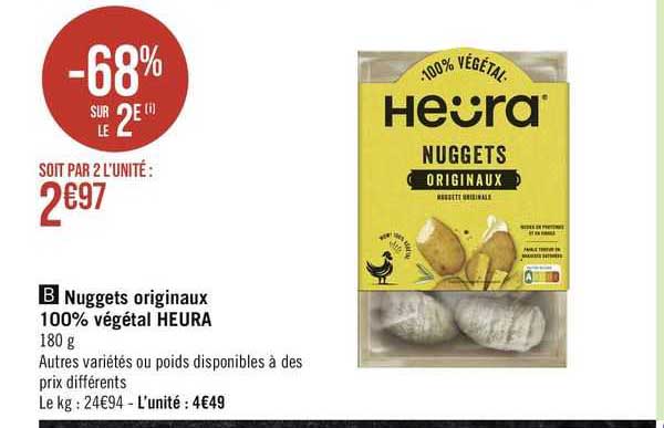 nuggets originaux 100% végétal heura