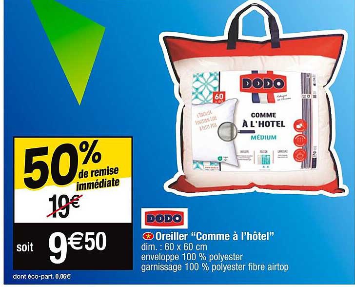 oreiller "comme à l'hôtel" dodo