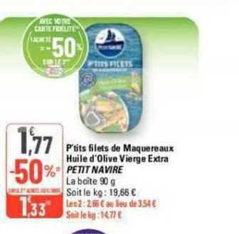 p'tits filets de maquereaux huile d'olive vierge extra petit navire