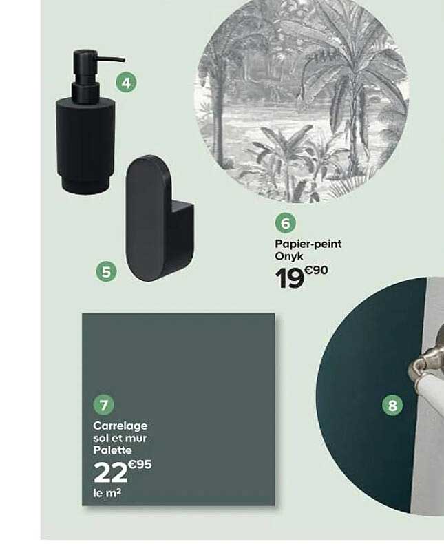 papier-peint onyk, carrelage sol et mur palette