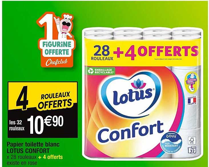 Papier Toilette Blanc Lotus Confort