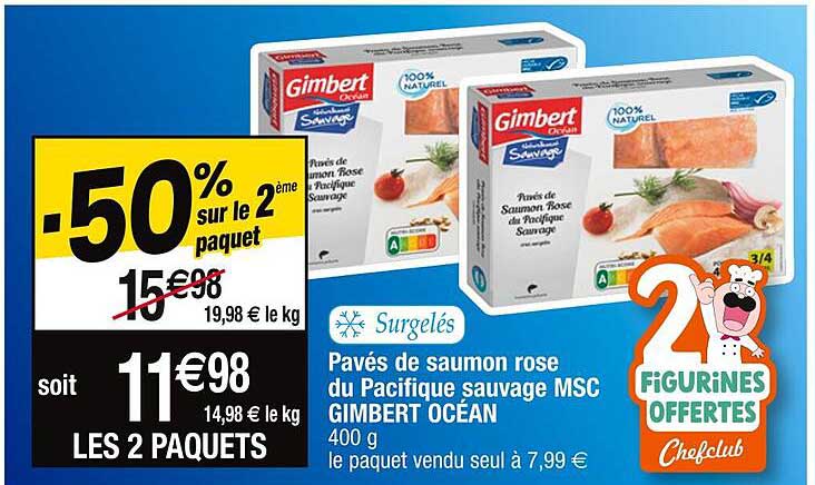 pavés de saumon rose du pacifique sauvage msc gimbert océan