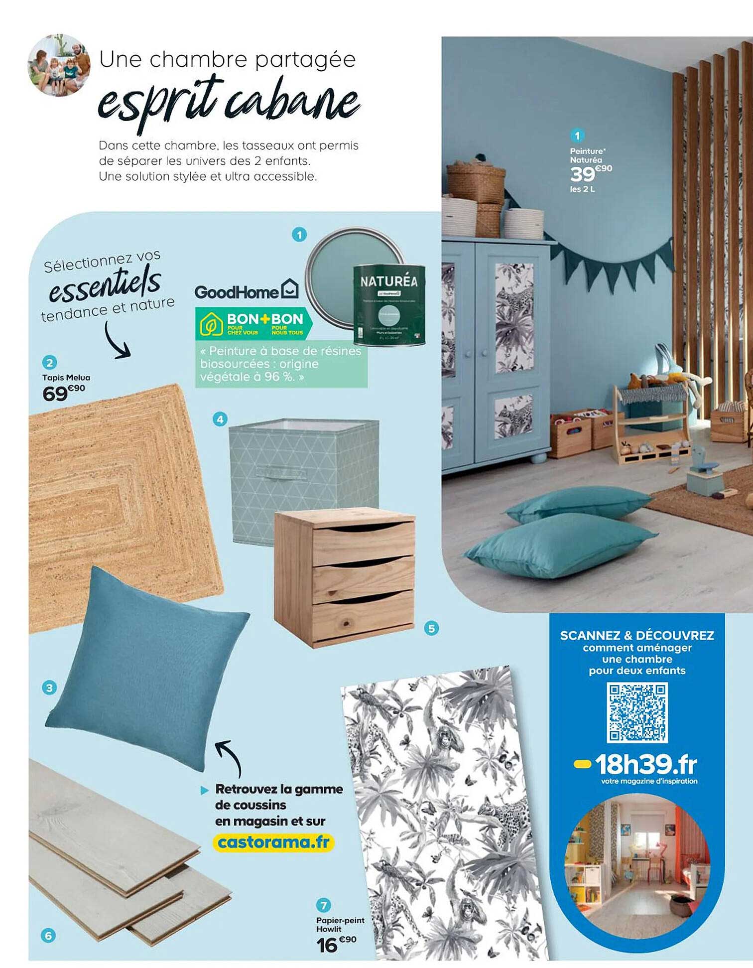 peinture naturéa, tapis melua, papier-peint howlit