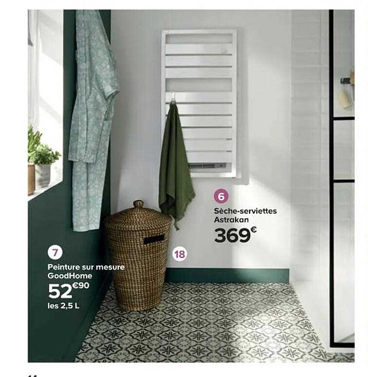 peinture sur mesure goodhome, sèche-serviettes astrakan