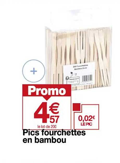 pics fourchettes en bambou