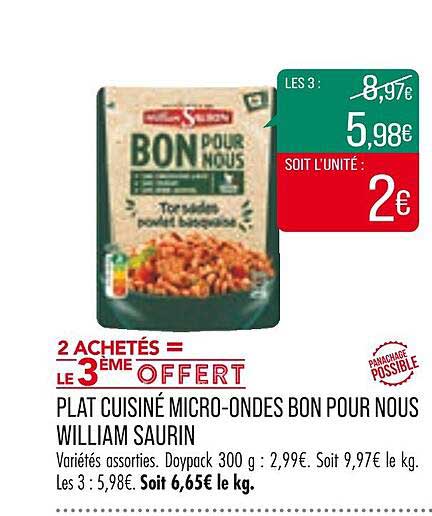 plat cuisiné micro-ondes bon pour nous william saurin