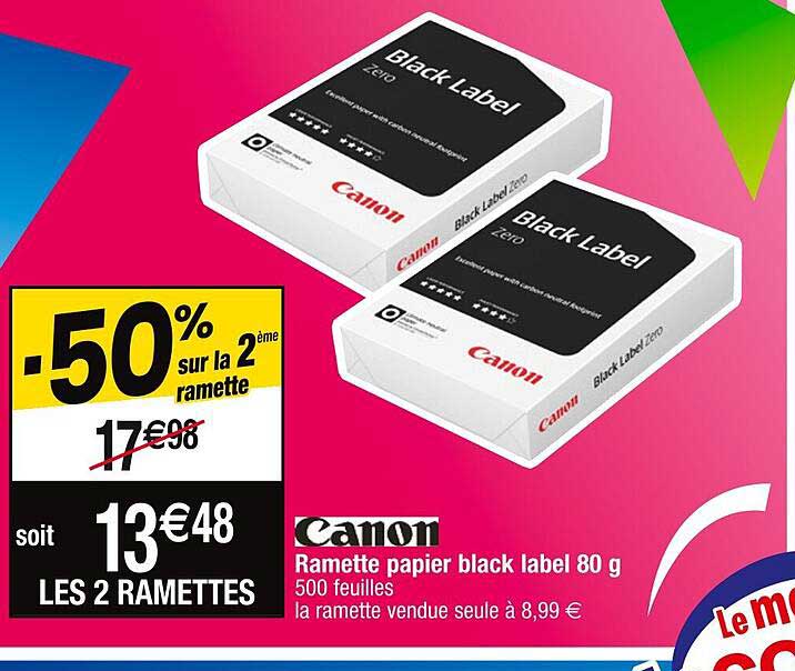 ramette papier black label 80g canon