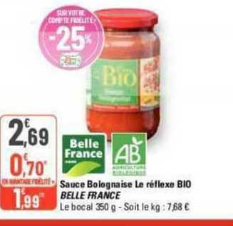 sauce bolognaise le réflexe bio belle france