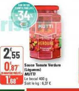 sauce tomate verdure (légumes) mutti