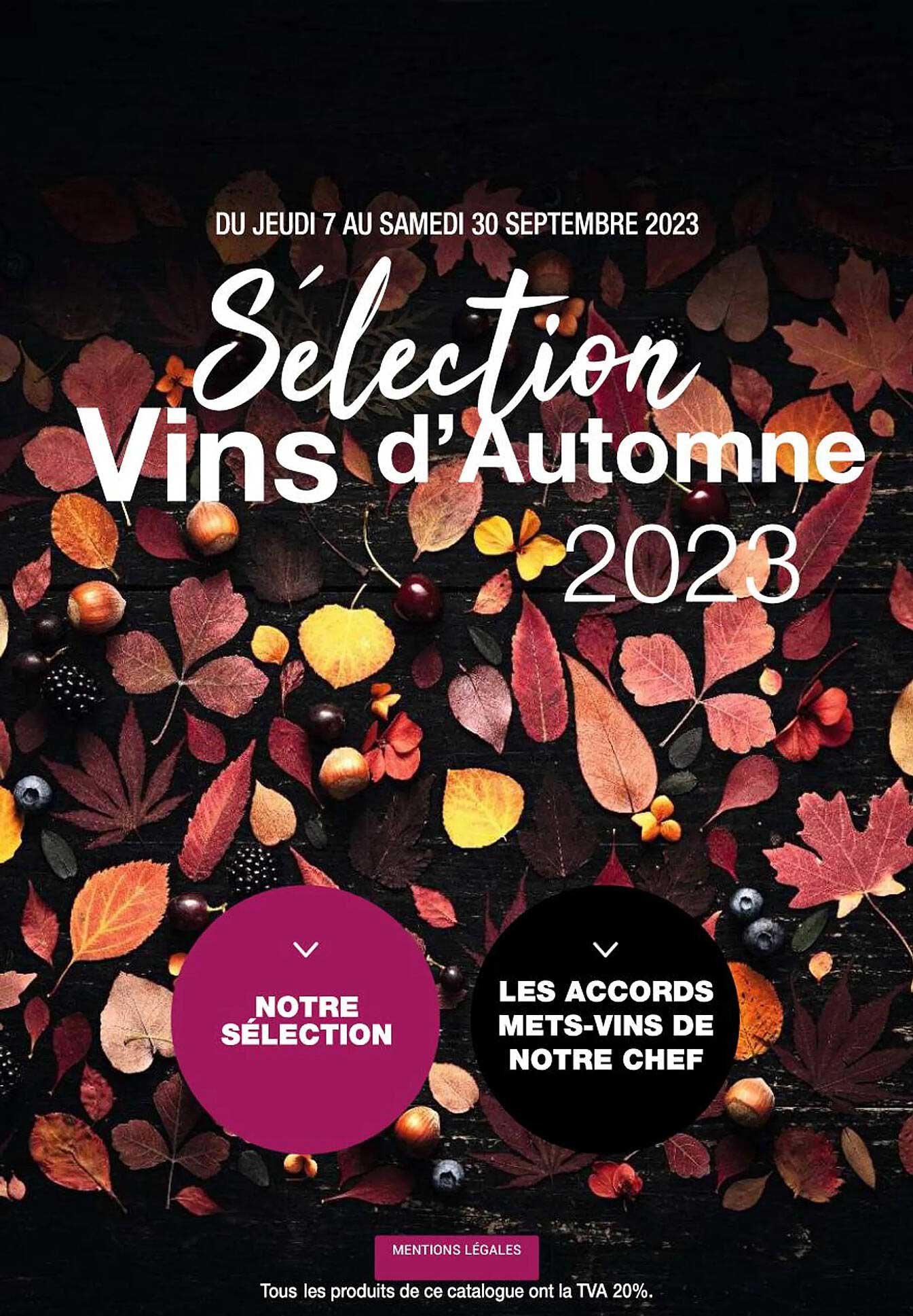 sélection vins d'automne 2023