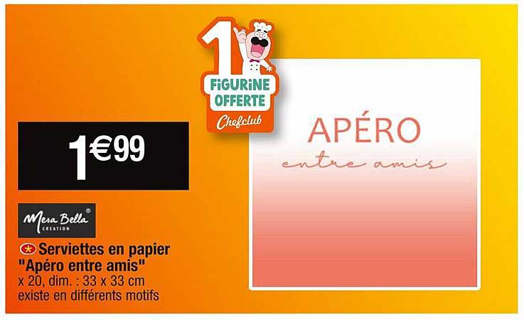 serviettes en papier "apéro entre amis" mesa bella