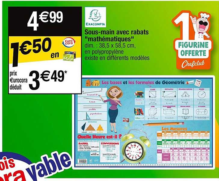 sous-main avec rabats "mathématiques" exacompta