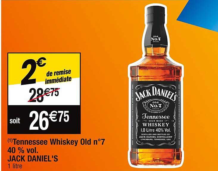 tennessee whiskey old n°7 40% vol. jack daniel's