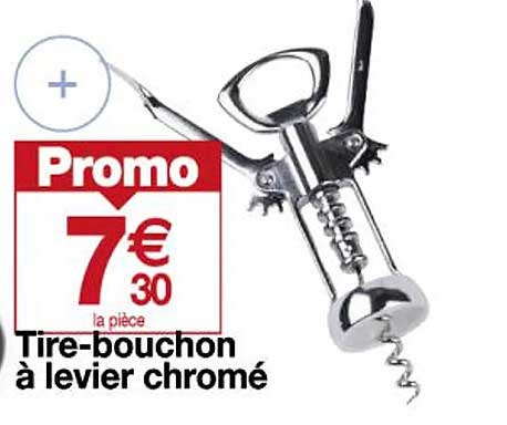 tire-bouchon à levier chromé