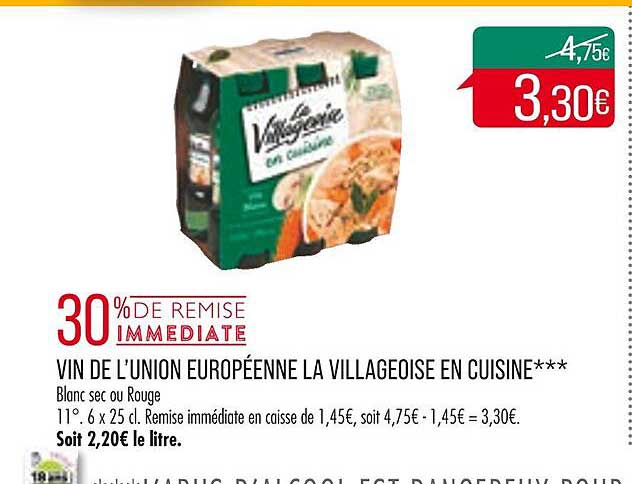 vin de l'union européenne la villageoise en cuisine***