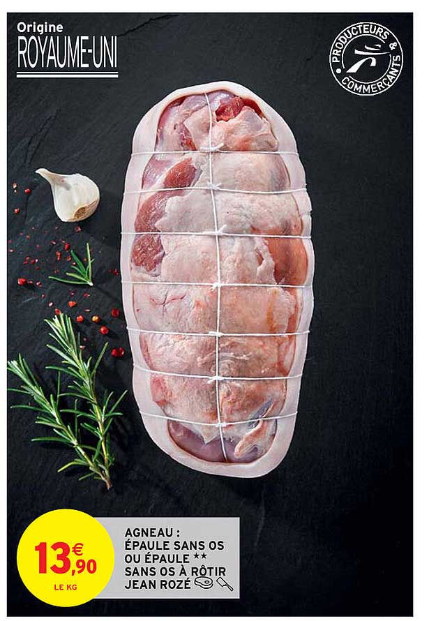 agneau : épaule sans os ou épaule sans os à rôtir  jean rozé