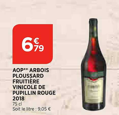 aop arbois ploussard fruitière vinicole de pupillin rouge 2018